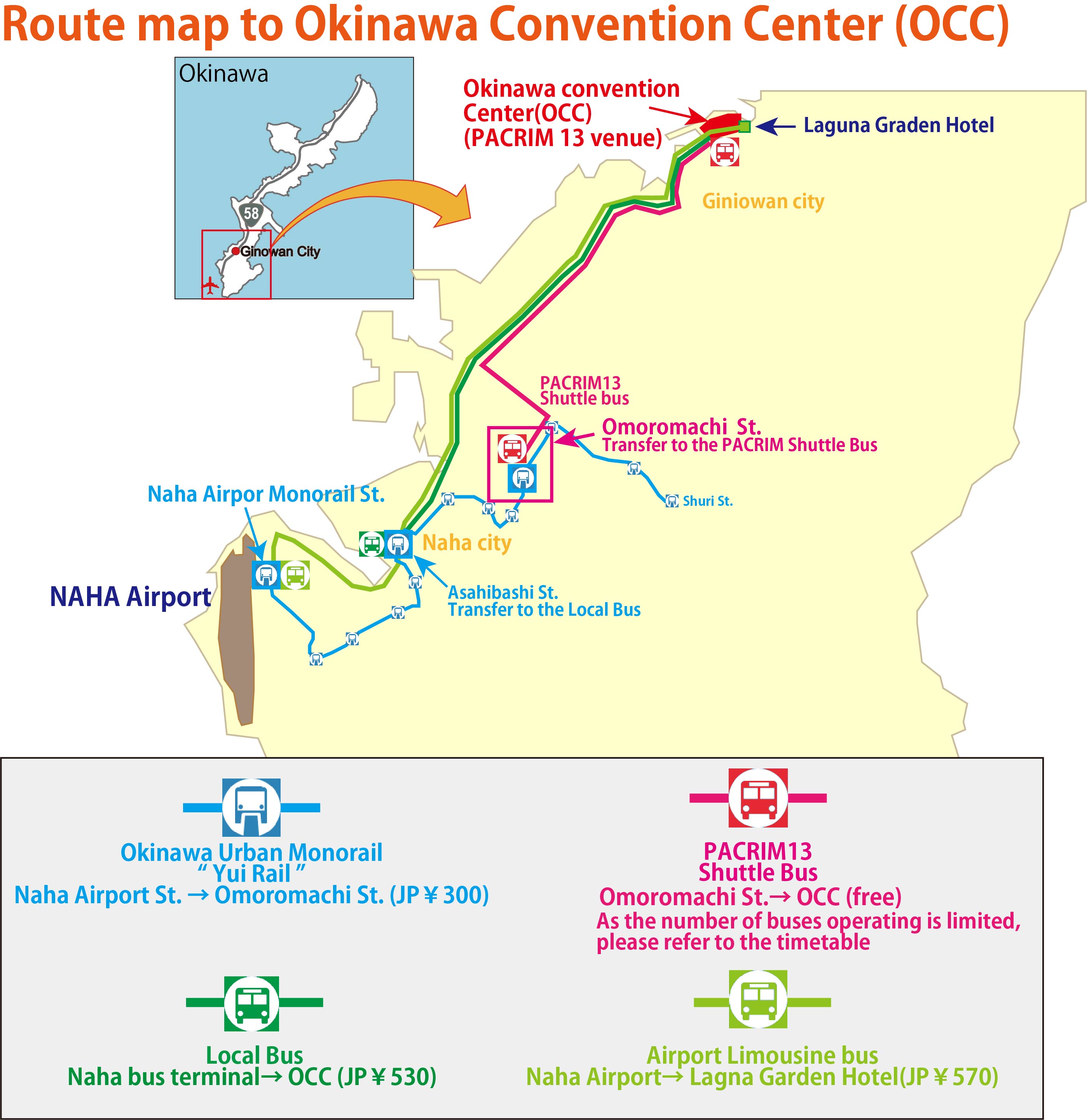 Route map to OCC